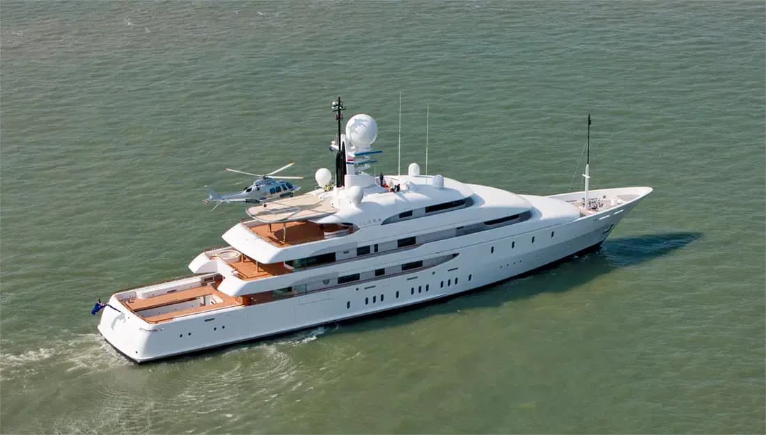 Superyacht with Helipad